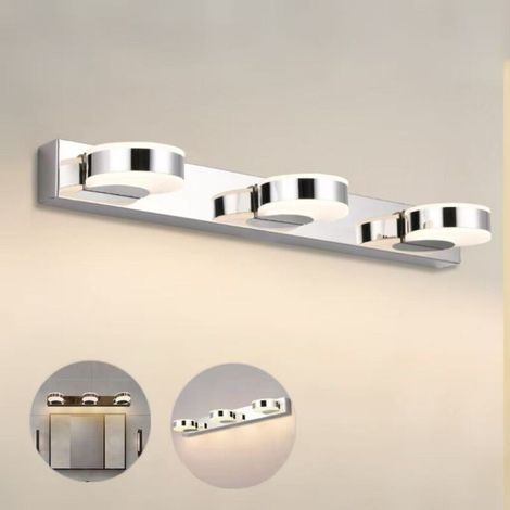 Lampe LED décorative, 9W, lumière chaude (3000K), 3 ampoules, applique murale de salle de bain, lampe de chevet de chambre. (1/5)