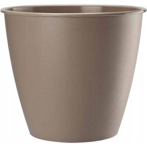Maceta de plástico para azaleas de 15 cm, color beige. (1/5)