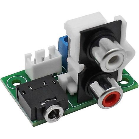 Carte adaptatrice d'entrée/sortie audio : prise jack 3,5 mm pour écouteurs et RCA vers prise jack 2,54 mm à 3 broches (sans câble). (1/5)