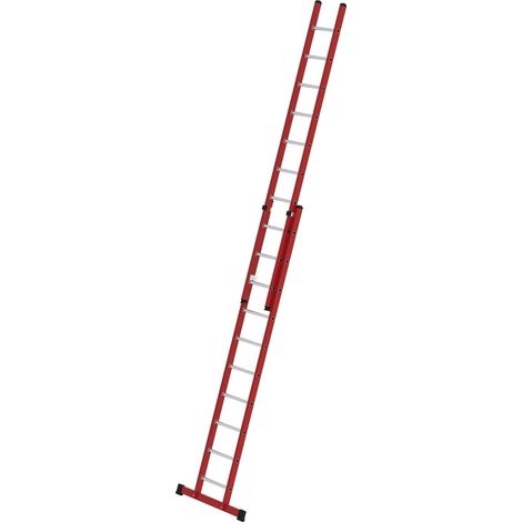Günzburger Steigtechnik Echelle coulissante à échelons 2 pièces en PRV/alu avec traverse standard 2 x 10 échelons - 035510 (1/4)