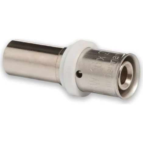 Selfio-Press Aluverbund Pressfitting Übergang Kupferrohr 16 x 2 mm - 15 mm (Pressanschluss) vernickelt TH + U Kontur