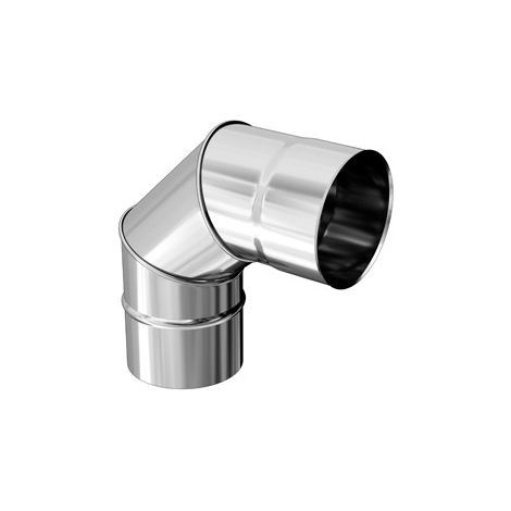 TEN – Coude inox 304 3 parties 90° Ø180 – Raccord fumisterie pour gaz, fuel, bois – Tube simple paroi – Soudure continue