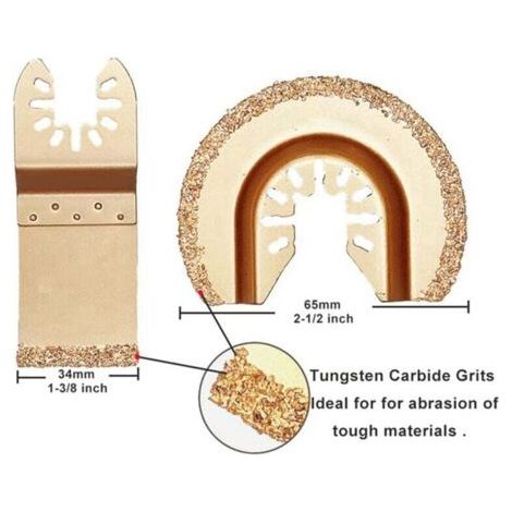 NALOOKAMIC  Lames de Scie Oscillante Carbure 4 Pièces pour Enlèvement Coulis Carrelage Outil Décapage