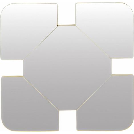 Miroir design doré forme originale pour décoration murale - doré finition miroir argenté (1/3)