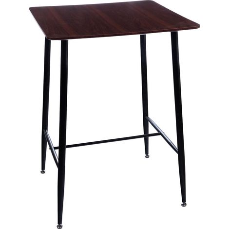 Amadeus - Table de bar carrée en bois et métal L80 cm Simba (1/2)