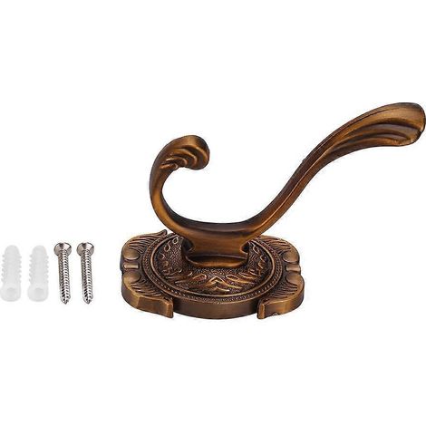Antique Bathroom Metal Door Towel Hanger Holder Clothes Coat Hat Hook Wall Mount Yellow Brown (1/5)