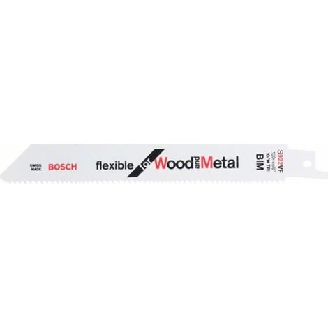 Bosch Hoja de sierra recíproca S 922 VF, Flexible for Wood and Metal, Paquete de 25 - 2608657558
