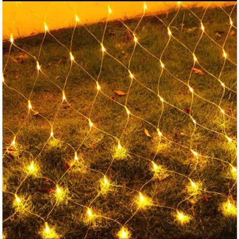 Guirlande Lumineuses Filet, 2m X 2m,144 LED Filet Lumineux 8 Modes Énergie Étanche, Dimmable pour Noël Mariage, Blanc Chaud (1/5)