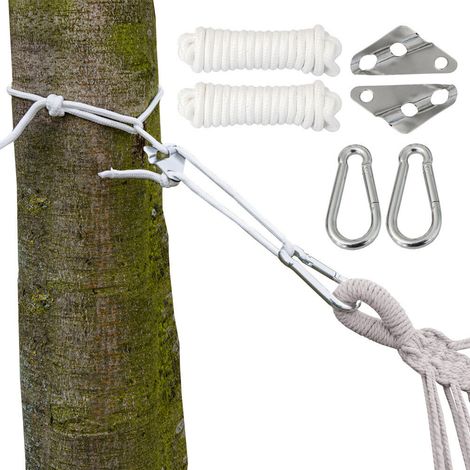 Kit per appendere la vostra amaca XXL Corda 6 m Peso massimo supportato 190 Kg Kit completo incl moschettoni e regolatori di lunghezza (1/5)