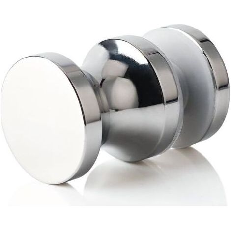 Poignée de Porte Douche Ronde Poigné de Porte en Verre Salle de Bain, en Acier Inoxydable SUS304, Finition Chromée Polie, EL9000 (1/5)