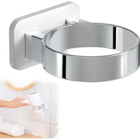 Supporto da parete per asciugacapelli, supporto in acciaio inox, supporto per piastra per capelli, supporto per asciugacapelli, supporto adesivo senza foratura (1/5)