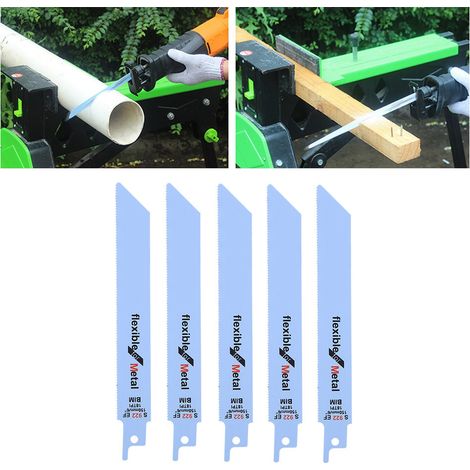 Kit de 5 lames de scie alternative en métal pour le travail du bois, outil électrique 150 mm / 5,9 pouces S922EF