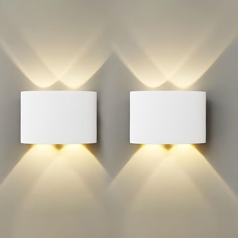 Apliques LED de pared, 4W, temperatura de color cálida 3000K, juego de 2 unidades, estilo moderno, adecuados para dormitorios y pasillos. (1/5)