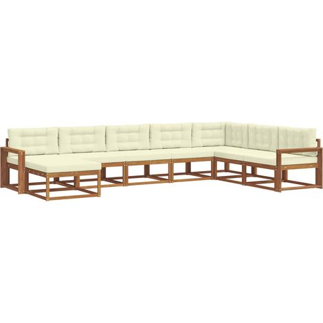 Conjunto de sofás de exterior con cojín 8 pcs Natural y Crema vidaXL (1/5)