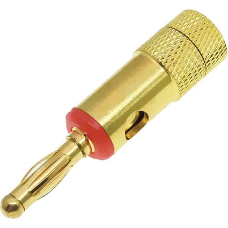 Fiche banane 4 mm RS PRO Rouge Mâle 24A 30V ( Prix pour Sachet de 2 ) (1/2)