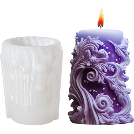 Stampi cilindrici scolpiti in 3D, stampi per candele scolpiti in 3D (1/5)