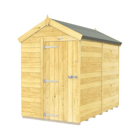 5 x 8 Feet Apex Shed - Single Door Without Windows - Wood - L243 x W147 x H217 cm