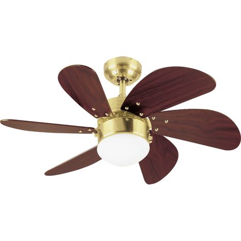 Ceiling Fan Turbo Swirl Brass 76cm / 30" with Light