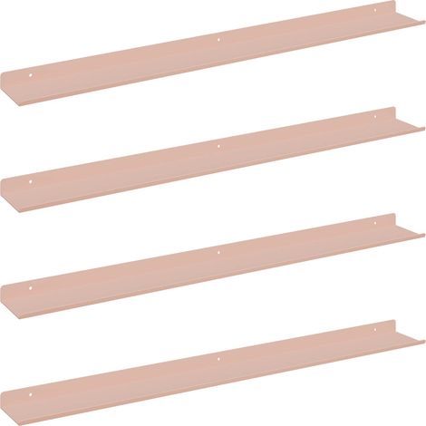 Floating Shelf Wall-mounted 4 pcs Pink 80 x 9 x 2.5 cm Steel vidaXL