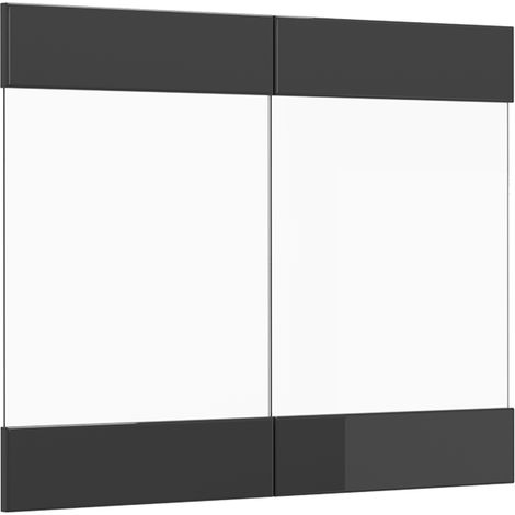 Façade de cuisine R-Line, Anthracite Haute brillance, 79.2x59cm façade de meuble pour meuble mural vitré, Vicco (1/5)