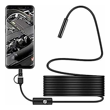 USB Snake Inspection Camera, 2.0MP IP67 Waterproof USB-C Endoscope, Type-C Camera with 8 Adjustable LED Lights (1/4)
