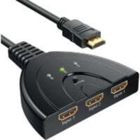 Switch HDMI 1080P, switch HDMI a 3 porte, splitter selettore HDMI manuale, 3 ingressi a 1 uscita, supporto Full HD 1080p/3D, con cavo ad alta velocità (1/5)