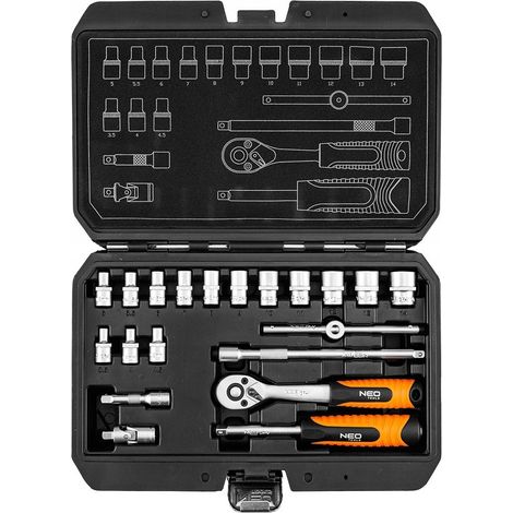 Juego de llaves de vaso satinadas de 1/4", 20 piezas - T N10-230 (1/3)