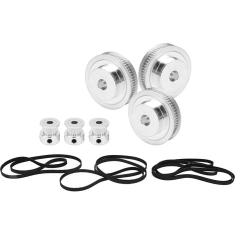3 kits poulies et courroies 2GT, alésage 20 dents 60 dents, longueurs 610/852/1220 mm, transmission mécanique (1/5)