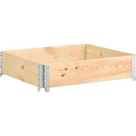 Jardinière surélevée 100 x 100 cm bois de pin solide (1/5)