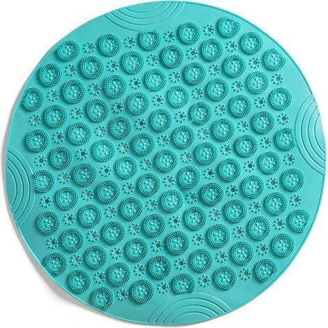 Round Massage Bath Mat Non-Slip Shower Mat Bathroom Mat Machine Washable Shower Mat Bathtub Mat with Drainage Holes and Suction Cups,55x55cm,Green, 1pcs (1/4)