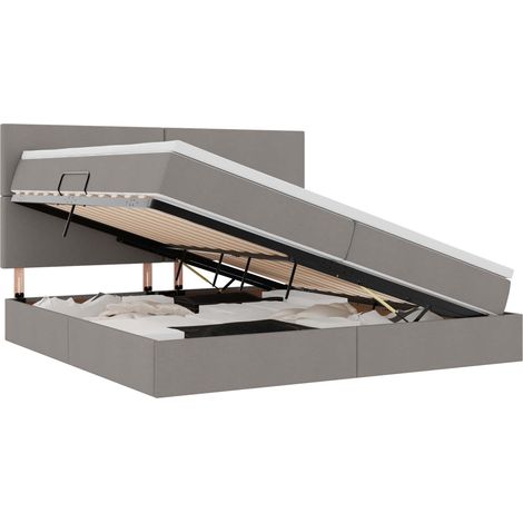 Maison Exclusive - LED-Speicherbett mit Matratze Taupe 200 x 200