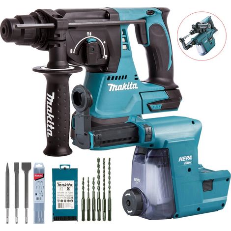 Makita DHR242Z 18V SDS+ Brushless Rotary Hammer Drill + Dust Extractor + 9pc Set (1/5)