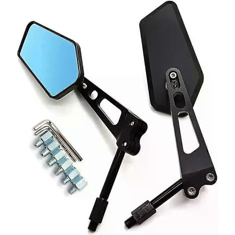 2 Stück CNC-gefräste Motorrad-Rückspiegel M8 M10 für Harley, Kawasaki, BMW, Yamaha, Suzuki, Honda, Chopper, Bobber, JXL und GV (1/5)