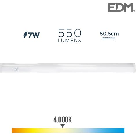 Reglette LED elettronica 7W 600lm 4000K Luce diurna 3,6x50,5x3cm Edm