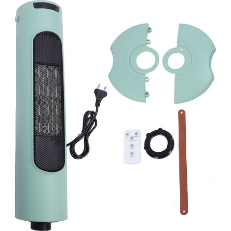 Eosnow Chauffage tour à tête rotative, fonction de synchronisation, contrôle tactile portable, chauffage rapide, électrique avec télécommande pour la maison, la chambre à coucher, le bureau, vert (1/5)