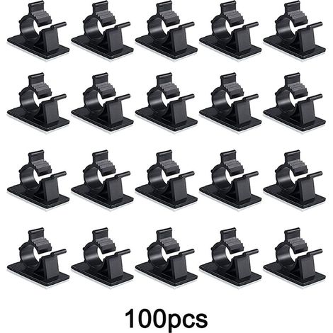 Kabelbinder, Kabelhalterungen, selbstklebende Kabelmanagement-Sets, 100er-Packung, verstellbare Kabelbinder, verstellbare selbstklebende Nylon-Kabelbinder - schwarz.