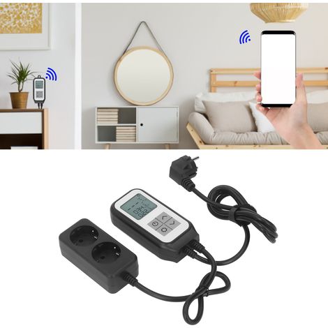 Thermostatische Steckdose mit zwei Relaisausgängen, Anti-Graffiti-Smart-Steckdose, Sprachsteuerung per Smartphone, WLAN-Thermostat, europäischer Standard 100–250 V (1/5)