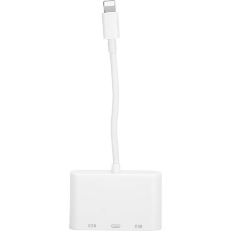 Station d'accueil USB-C Hub OTG avec lecteur de carte, double port USB et adaptateur pour iOS, connecteur de conversion multiprise (1/5)