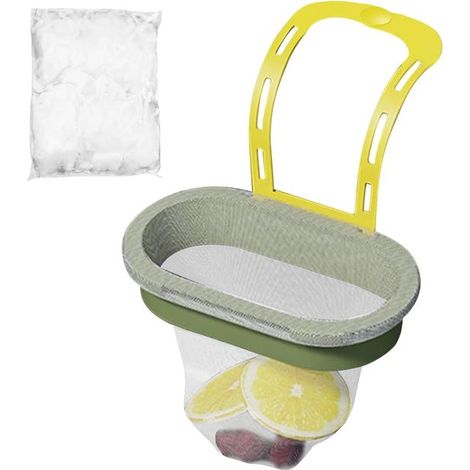 Colador de fregadero - Colador de cocina - Evita obstrucciones - Filtro de malla fina - 16,5 x 9,4 x 14,9 cm - Verde (1/5)
