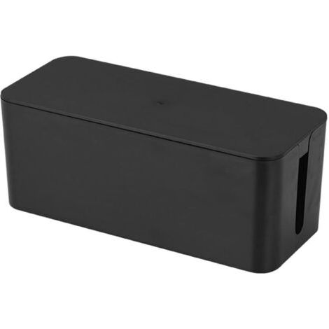 BUNTHAUS Boîte De Câble Tidy Box Anti Dust Wire Cord Management Storage Organizer Black Black 23x10x8cm, Boîte De Rangement du Câble, Boîte De Stockage du Câble, Boîte De Gestion des Câbles, Organisat (1/5)