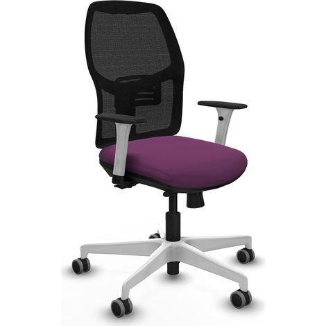 Chaise de bureau piqueras y crespo Alfera cuir synthétique noir blanc (1/2)