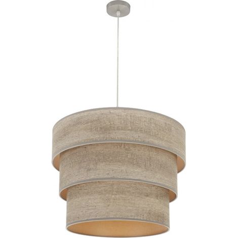 Pendente triplo smile 3xe27 nichel/legno grigio regx50x50 cm (1/4)