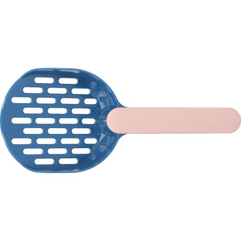 Pelle à litière pour chat en plastique épais, idéale pour le nettoyage des bacs à litière des petits animaux. Bleu et rose. (1/5)