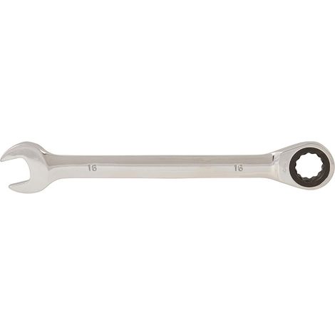 Dapetz® Fixed Head Ratchet Spanner 16mm Chrome Vanadium Steel 12-Point Metric Combination Wrench with Open End, Ratcheting Gear, and Mirror-Polished Finish (1/5)