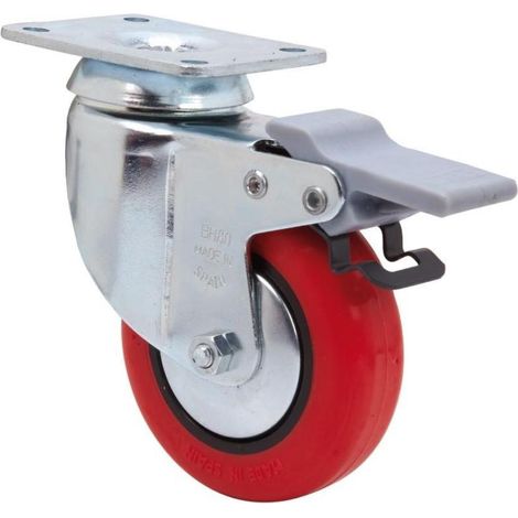 Rueda Alex BH-PPI con placa superior y freno 2-2464C