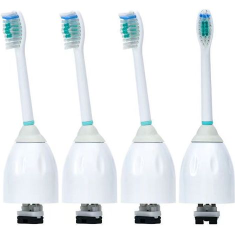 Lot de 4 têtes de brosse à dents de rechange pour brosses à dents électriques Philips, compatibles avec les modèles Essence, Elite, Xtreme, Advanced et CleanCare.