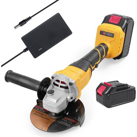 Ensemble meuleuse d'angle 21 V 125 mm, coupe-béton sans balais, comprend 3 disques de coupe 5 pouces, 2 batteries lithium-ion et un chargeur (1/5)