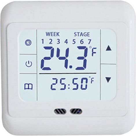 AC 220V White Digital Touch Screen Thermostat Home Floor Heating System Temperature Controller (1/5)