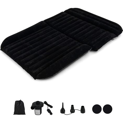Double Sided Thick Lining Travel Bed & Carry Bag, Inflatable SUV Mattress for Camping Black