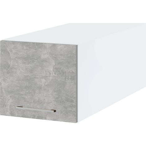 Meuble haut grande profondeur de cuisine Bellissi Beton Naturel 1 porte relevable L 40 cm - Porte avec poignée apparente Grey (1/5)